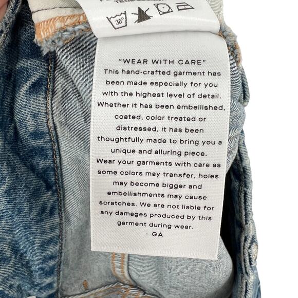 Good American Womens Good Classic Distressed Straight Leg Jeans Size 4 / 27 - Picture 12 of 13